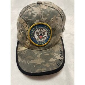 US Navy Digital Camo Baseball Cap Military Veteran Embroidered Patch Adjustable